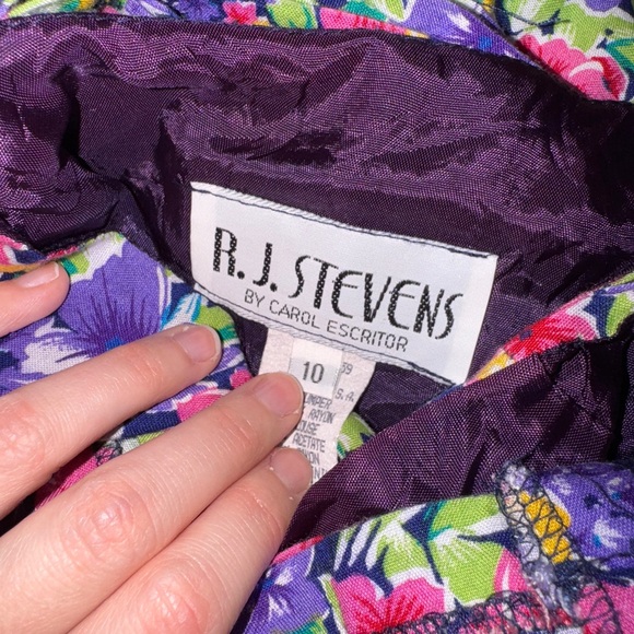 Vintage R.J. Stevens floral button down jumper dress - Picture 3 of 10